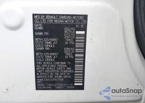 2016 Nissan Rogue Sv из США, поврежденный, VIN KNMAT2MV2GP607158